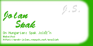 jolan spak business card